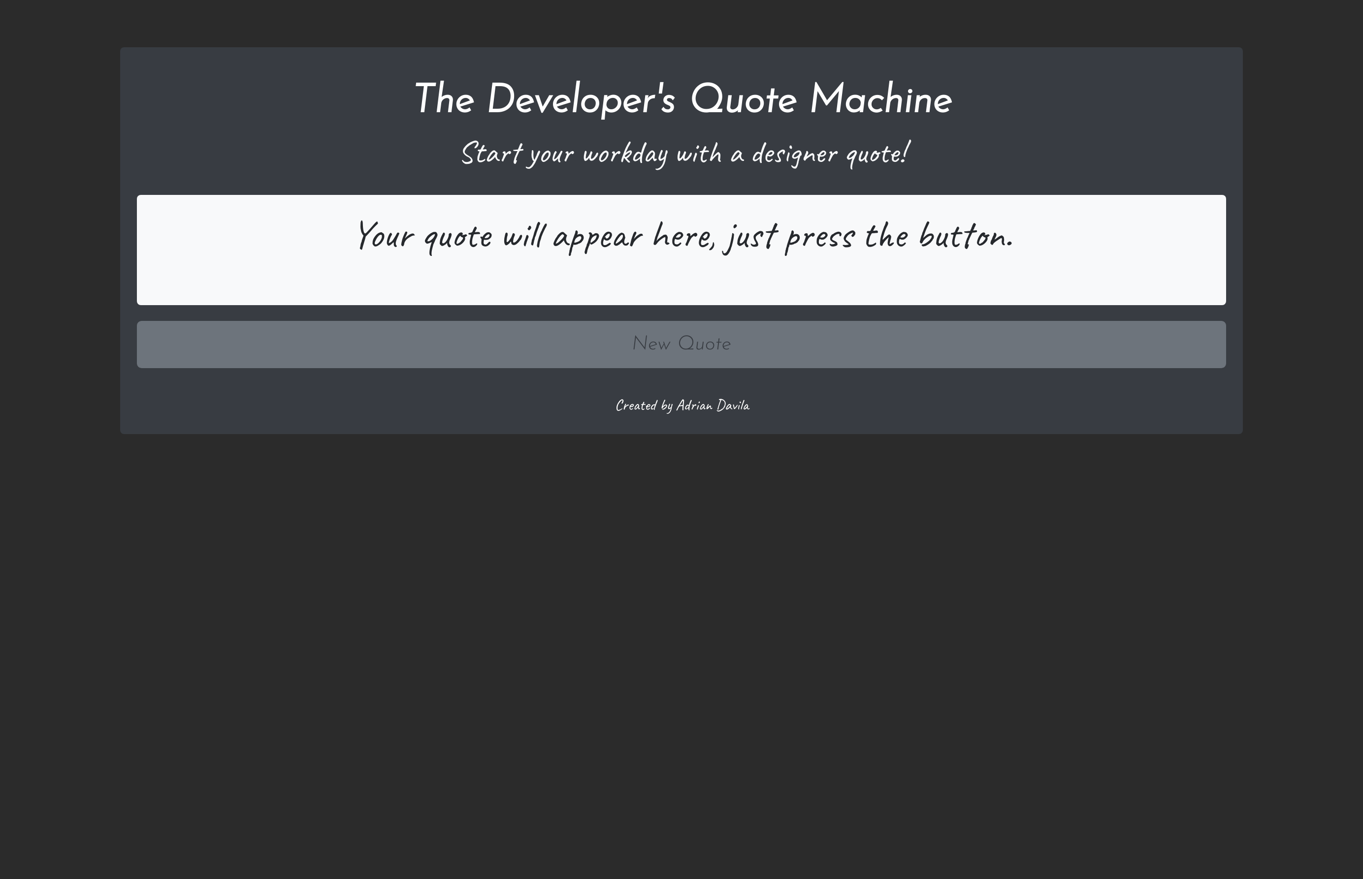 Quote Dev Adrian's Portfolio Site